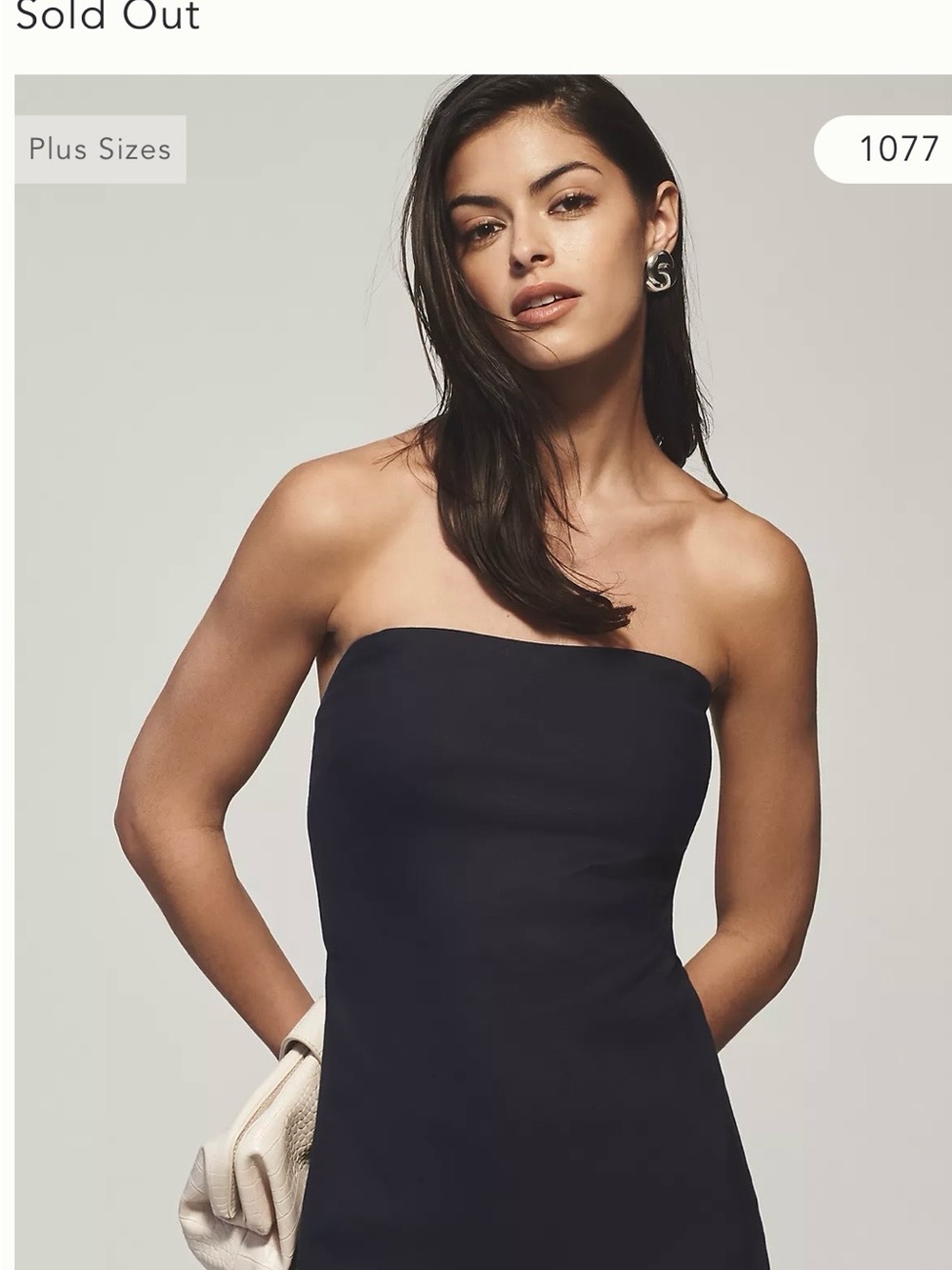 Anthropologie Strapless Navy Tilda Linen L Dress